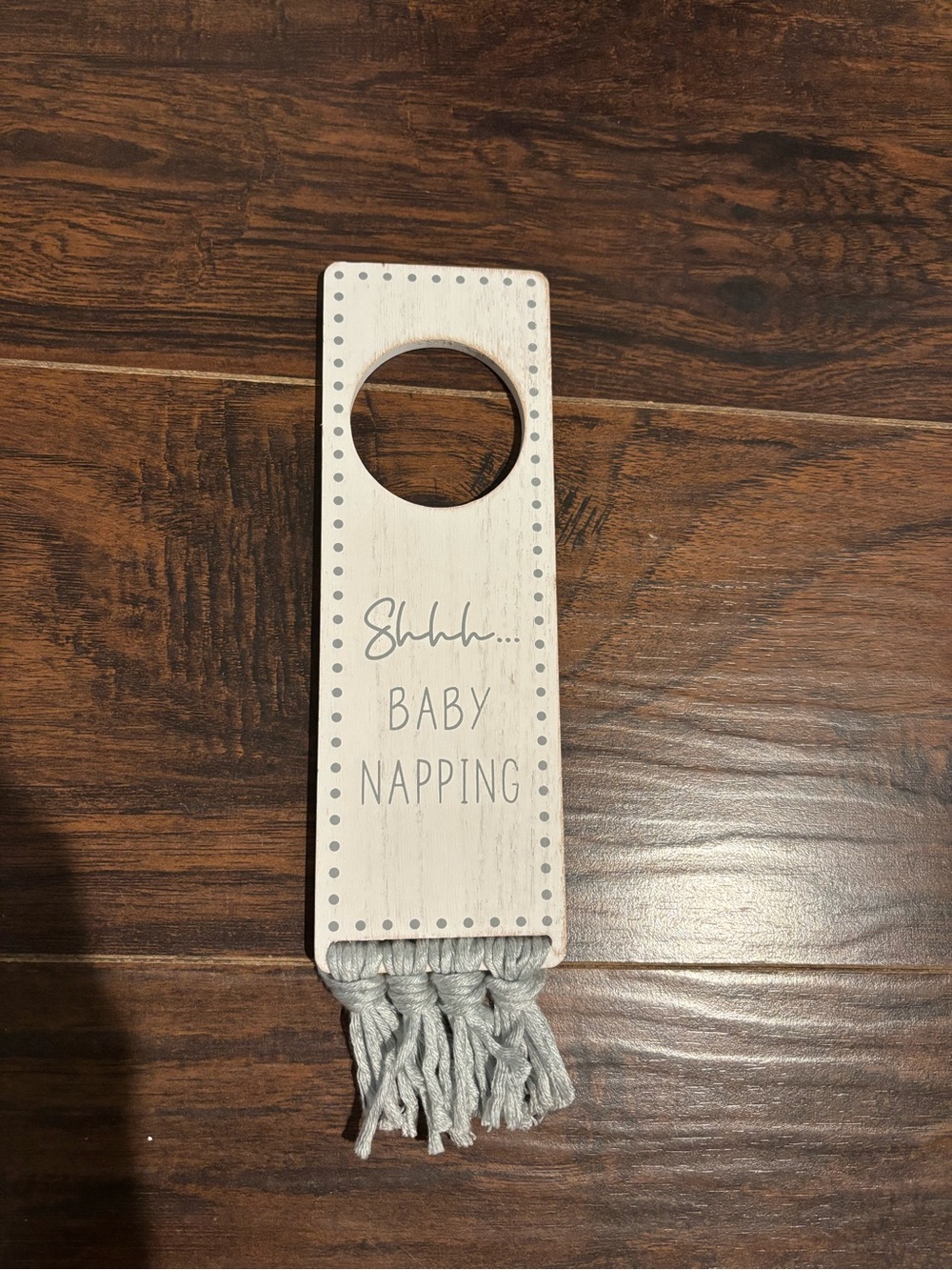 Hobby Lobby Gray 'Baby Napping' Door Hanger